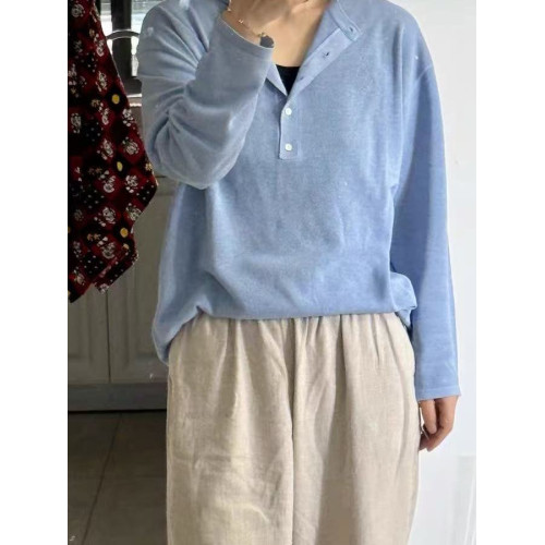 秋季新款女裝歐美風時尚休閒氣質紐釦寬松圓領平針針織 2142093 秋季新款女裝歐美風時尚休閒氣質紐釦寬松圓領平針針織 2142093