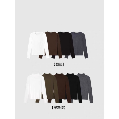 【慵懶周末】官方秋新款半高領山羊絨混紡修身打底衫女內搭針織衫