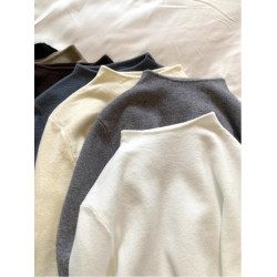 溫柔風半高領針織打底衫女秋冬立領內搭長袖上衣加絨加厚保暖毛衣