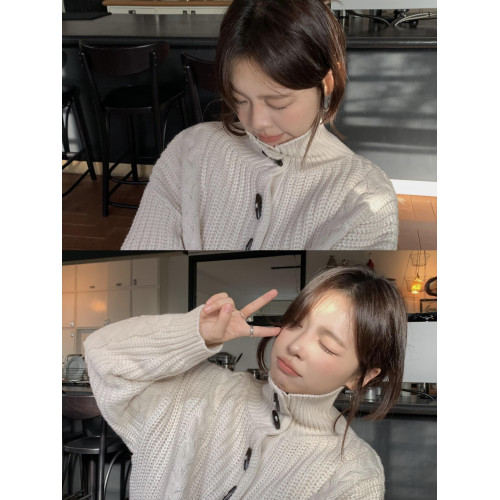 秋冬季高領寬松慵懶風針織衫毛衣2025新款女裝高級感套頭復古上衣