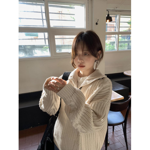 秋冬季高領寬松慵懶風針織衫毛衣2025新款女裝高級感套頭復古上衣