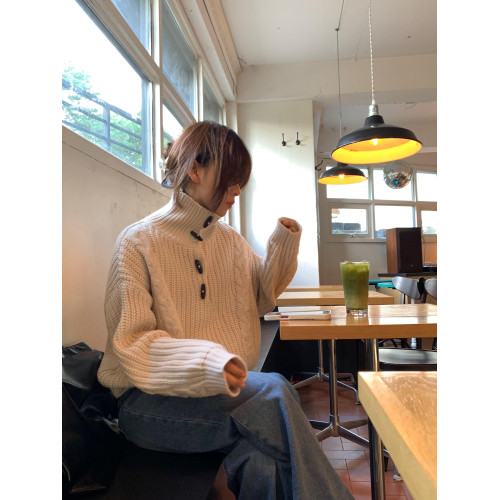 秋冬季高領寬松慵懶風針織衫毛衣2025新款女裝高級感套頭復古上衣