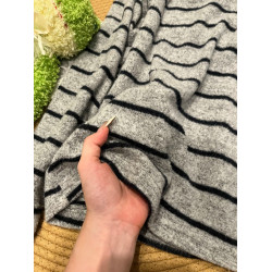 垂感軟糯加厚磨毛T恤女秋季松弛感針織內搭條紋撞色寬松長袖上衣