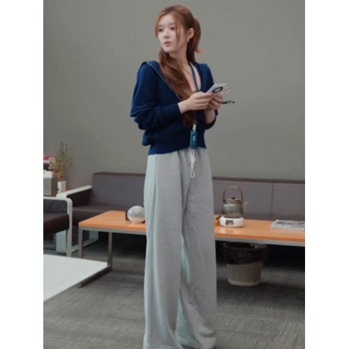 許我耀眼趙露思許妍同款針織衫連帽衛衣女秋休閒開衫外套上衣套裝