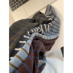 日系民宿風撞色條紋T恤女2025秋季新款寬松百搭可曡穿長袖上衣ins