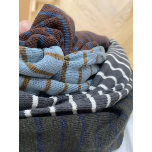 日系民宿風撞色條紋T恤女2025秋季新款寬松百搭可曡穿長袖上衣ins