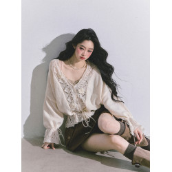 少也眼嬌香Honey%韓系慵懶風針織開衫毛衣外套女秋季寬松顯瘦上衣