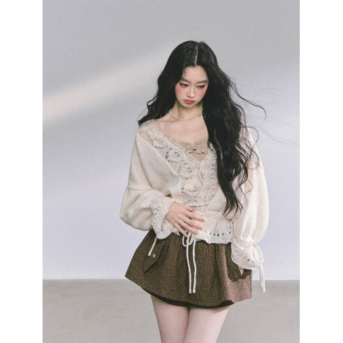 少也眼嬌香Honey%韓系慵懶風針織開衫毛衣外套女秋季寬松顯瘦上衣