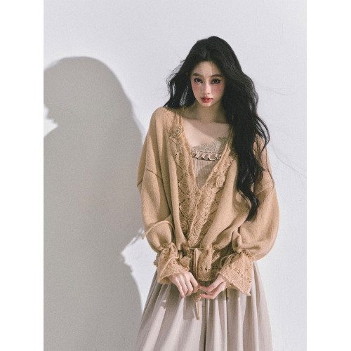 少也眼嬌香Honey%韓系慵懶風針織開衫毛衣外套女秋季寬松顯瘦上衣