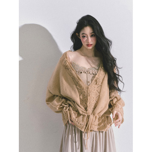 少也眼嬌香Honey%韓系慵懶風針織開衫毛衣外套女秋季寬松顯瘦上衣