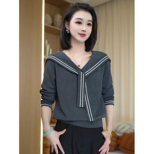 時尚慵懶風韓系百搭長袖毛衣女2025秋季新款洋氣時髦減齡針織上衣 時尚慵懶風韓系百搭長袖毛衣女2025秋季新款洋氣時髦減齡針織上衣