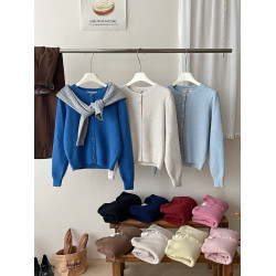 日韓系復古軟糯羊絨毛針織開衫女秋溫柔洋氣休閒顯瘦百搭外套上衣