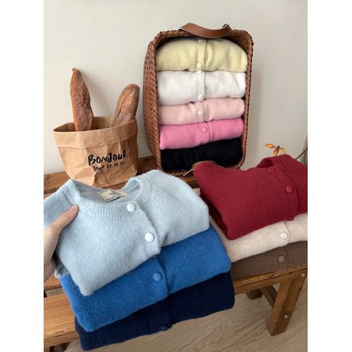 日韓系復古軟糯羊絨毛針織開衫女秋溫柔洋氣休閒顯瘦百搭外套上衣