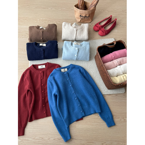 日韓系復古軟糯羊絨毛針織開衫女秋溫柔洋氣休閒顯瘦百搭外套上衣