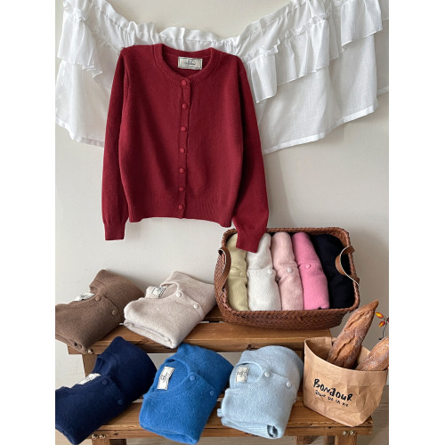 日韓系復古軟糯羊絨毛針織開衫女秋溫柔洋氣休閒顯瘦百搭外套上衣