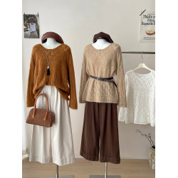 法式松弛感軟糯混羊絨毛針織罩衫女秋慵懶風溫柔外穿百搭打底上衣