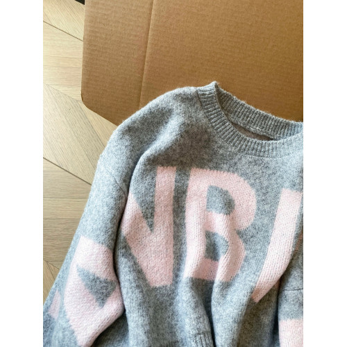 撞色字母套頭毛衣女秋冬穿搭長袖圓領純欲洋氣好看短款針織衫上衣 撞色字母套頭毛衣女秋冬穿搭長袖圓領純欲洋氣好看短款針織衫上衣