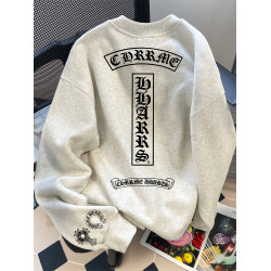 灰色國潮美式高街情侶裝衛衣女春秋季重磅hiphop哥特字母無帽上衣