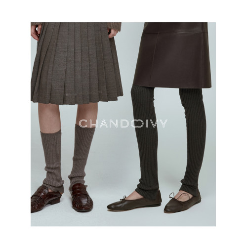 CHANDOOIVY瘦腿造型神器 蓬柔環保羊毛紗_多穿長/短開衩堆堆襪套