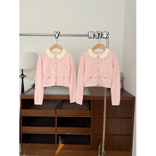 玖月伍奶油小香 25B粉色小香可拆卸娃娃領針織開衫外套早秋上衣 玖月伍奶油小香 25B粉色小香可拆卸娃娃領針織開衫外套早秋上衣