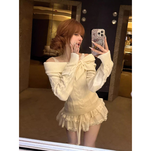 原創秋冬古早vintage毛衣奈奈風早秋學院風兔耳套頭收腰針織衫女 原創秋冬古早vintage毛衣奈奈風早秋學院風兔耳套頭收腰針織衫女