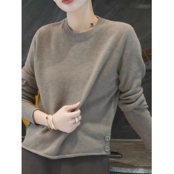 大碼胖MM秋季灰色針織衫長袖女2025新款內搭打底衫韓系漂亮小上衣