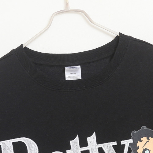 卡通字母蕾絲刺綉圓領衛衣女套頭加絨寬松減齡大碼可愛上衣潮