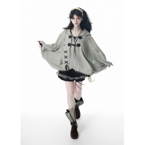 pinksavior【青提抹茶】灰綠色秋冬針織小開衫氛圍感顯瘦套裝 pinksavior【青提抹茶】灰綠色秋冬針織小開衫氛圍感顯瘦套裝