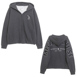 樂園款~卡通刺綉字母印花連帽衛衣女開衫拉鍊外套薄絨大碼帽衫 潮