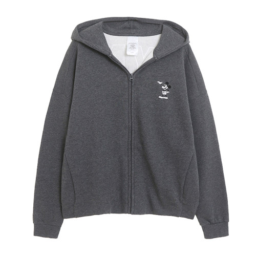 樂園款~卡通刺綉字母印花連帽衛衣女開衫拉鍊外套薄絨大碼帽衫 潮 樂園款~卡通刺綉字母印花連帽衛衣女開衫拉鍊外套薄絨大碼帽衫 潮