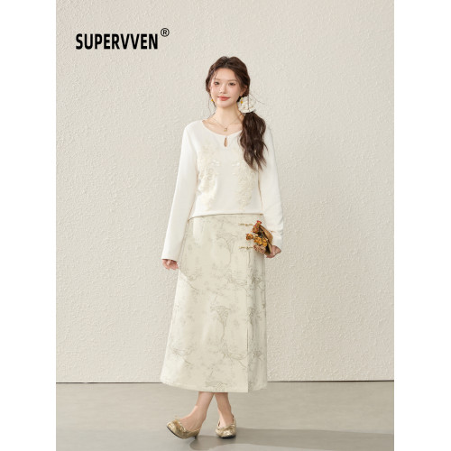 超級文 長風萬裡刺綉花邊軟糯國風針織小衫