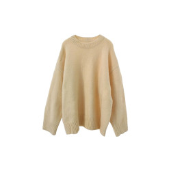 韓系新款穿搭毛衣女上衣2025秋冬軟糯圓領套頭小衆打底寬松針織衫