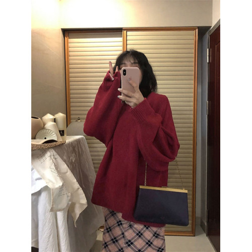 韓系新款穿搭毛衣女上衣2025秋冬軟糯圓領套頭小衆打底寬松針織衫 韓系新款穿搭毛衣女上衣2025秋冬軟糯圓領套頭小衆打底寬松針織衫