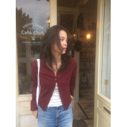 歐陽娜娜同款@at貴牌平替 經典基礎V領修身羊毛針織開衫毛衣外套