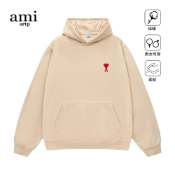 官方AMI SRTP連帽衛衣男女情侶秋冬季新款刺綉帽衫百搭外套潮寬松