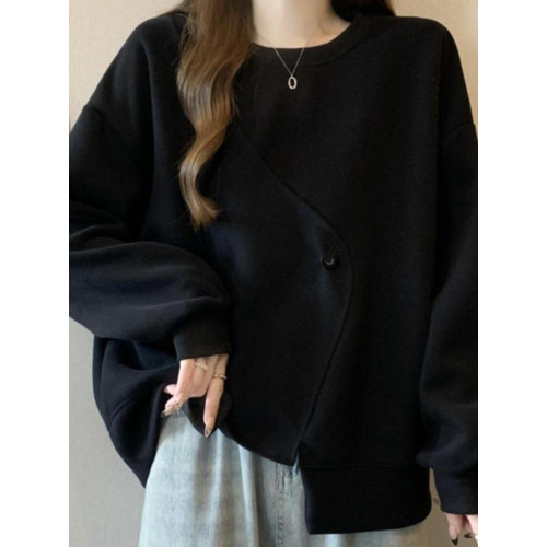 胖MM2-300斤大碼設計感不規則加絨衛衣女秋冬爆款寬松遮肚子上衣 胖MM2-300斤大碼設計感不規則加絨衛衣女秋冬爆款寬松遮肚子上衣