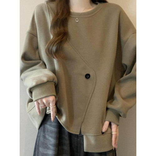 胖MM2-300斤大碼設計感不規則加絨衛衣女秋冬爆款寬松遮肚子上衣 胖MM2-300斤大碼設計感不規則加絨衛衣女秋冬爆款寬松遮肚子上衣