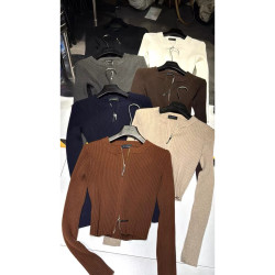 2025秋季新款韓版洋氣百搭ins雙拉鍊修身顯瘦針織開衫