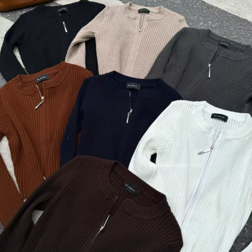 2025秋季新款韓版洋氣百搭ins雙拉鍊修身顯瘦針織開衫 2025秋季新款韓版洋氣百搭ins雙拉鍊修身顯瘦針織開衫