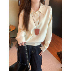 SIXIU 2025秋冬新款 羊毛混紡 針織衫上衣女設計寬松百搭顯瘦毛衣