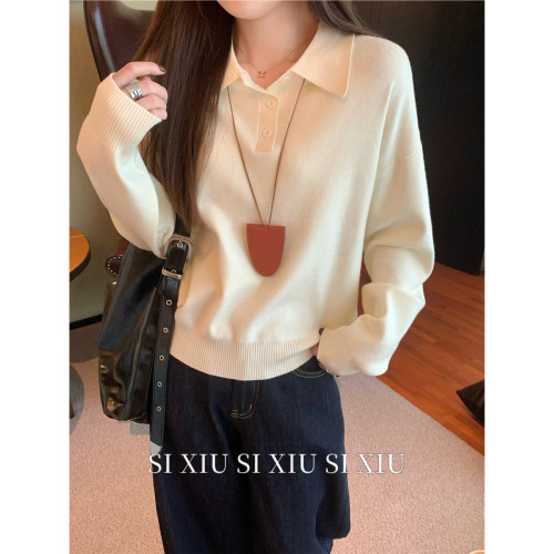 SIXIU 2025秋冬新款 羊毛混紡 針織衫上衣女設計寬松百搭顯瘦毛衣