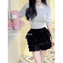 龍心 按頭安利的打底系列娃娃領蝶貝娃柔軟顯瘦甜美上衣