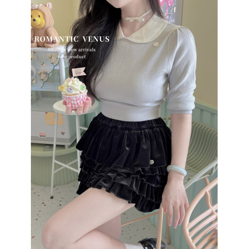 龍心 按頭安利的打底系列娃娃領蝶貝娃柔軟顯瘦甜美上衣