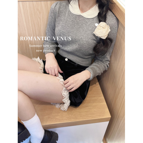 龍心 按頭安利的打底系列娃娃領蝶貝娃柔軟顯瘦甜美上衣