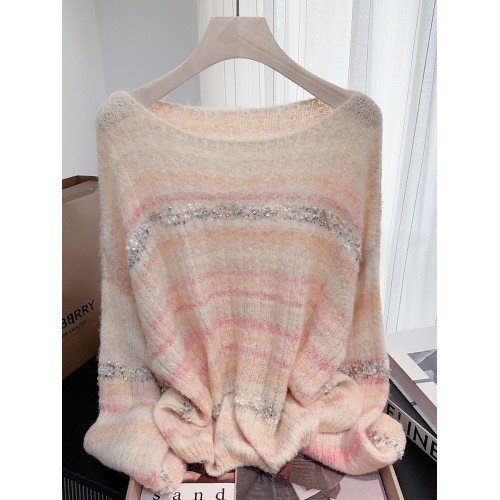 早秋氛圍感漸變色針織上衣女小個子洋氣減齡寬松慵懶軟糯套頭毛衣 早秋氛圍感漸變色針織上衣女小個子洋氣減齡寬松慵懶軟糯套頭毛衣