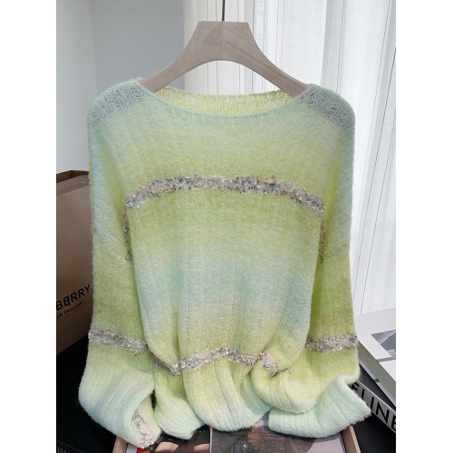 早秋氛圍感漸變色針織上衣女小個子洋氣減齡寬松慵懶軟糯套頭毛衣 早秋氛圍感漸變色針織上衣女小個子洋氣減齡寬松慵懶軟糯套頭毛衣