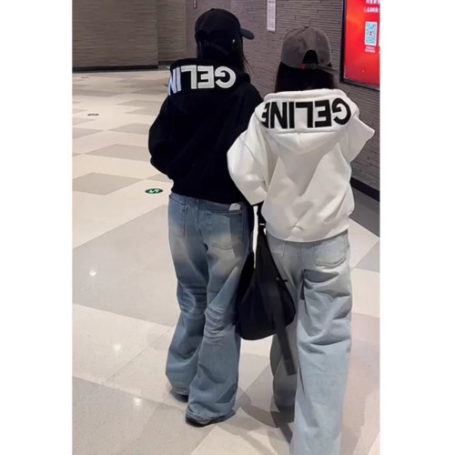 韓版ins個性字母貼布連帽開衫拉鍊衛衣新款寬松百搭慵懶學院外套 韓版ins個性字母貼布連帽開衫拉鍊衛衣新款寬松百搭慵懶學院外套