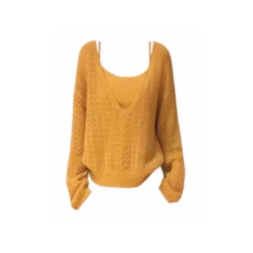 巨好看的韓系秋冬ootd氣質穿搭一整套鏤空針織衫曡穿上衣兩件套裝