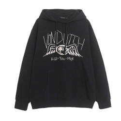 秋冬季潮流字母印花衛衣女士連帽薄絨百搭寬松大碼bf休閒帽衫