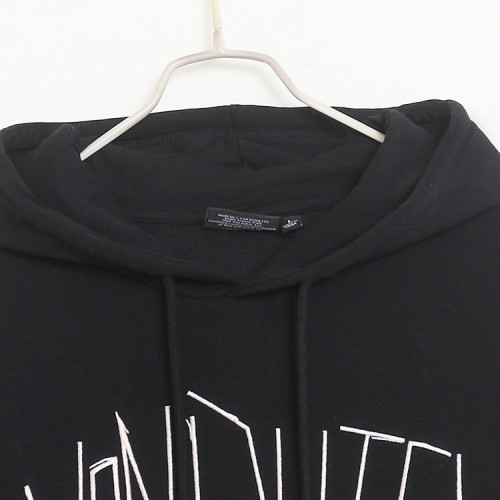 秋冬季潮流字母印花衛衣女士連帽薄絨百搭寬松大碼bf休閒帽衫